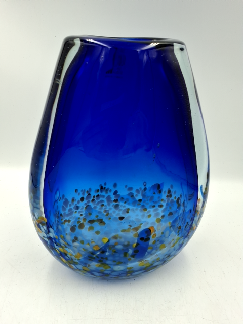 Blå glas vase